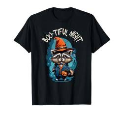 Boo-Tiful Night Süßer Waschbär Hexe Faule Halloween Kostüm T-Shirt von Funny Halloween - Tee