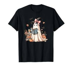 Niedlicher Geist Lesebuch Liebhaber Halloween Geist Kaffee T-Shirt von Funny Halloween