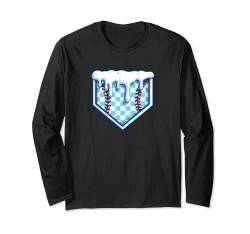 Home Plate Drip – lustiges Eiscreme-Softball & Baseball-Geschenk Langarmshirt von Funny Home Plate Drip Ice Cream Baseball Softball