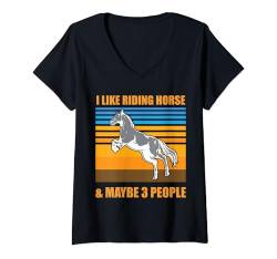 Damen Lustiges Reitdesign mit Zitat für Pferdeliebhaber T-Shirt mit V-Ausschnitt von Funny Horse Gift Horse Lover Gifts & Shirts