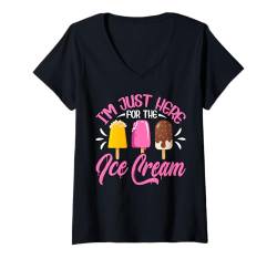 Damen Eiscreme Gelato Sommer Männer Frauen Jungen Mädchen Eis T-Shirt mit V-Ausschnitt von Funny Ice Cream Lover Gifts Sundae Men Women Kids