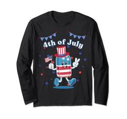 4th Of July Popsicle USA American flag Patriotic boys kids T Langarmshirt von Funny Independence Patriotic 4th Of July
