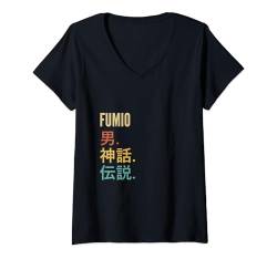 Damen Funny Japanese First Name Design - Fumio T-Shirt mit V-Ausschnitt von Funny Japanese First Name Designs for Men