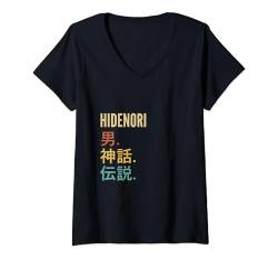 Damen Funny Japanese First Name Design - Hidenori T-Shirt mit V-Ausschnitt von Funny Japanese First Name Designs for Men