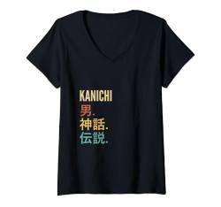 Damen Funny Japanese First Name Design - Kanichi T-Shirt mit V-Ausschnitt von Funny Japanese First Name Designs for Men