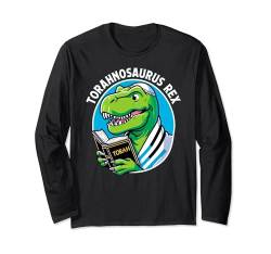 Torahnosaurus Rex Jüdische Torah Trex Dino Shabbat T-Rex Langarmshirt von Funny Jewish Boys, Girls and Kids Apparel