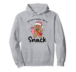 Hier draußen sieht es aus wie ein Snack Lustiges Lebkuchen-Weihnachten Pullover Hoodie von Funny Matching Christmas Designs