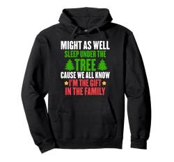 Lustiges Lieblingskind könnte auch unter dem Baum schlafen Pullover Hoodie von Funny Matching Christmas Designs