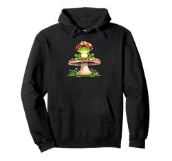 Lustige Pilzkunst für Männer Frauen Frosch auf Pilz Pullover Hoodie von Funny Mushroom Gift Mushroom Collector