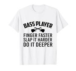 Bass Player Do It Deeper Lustige E-Gitarre Liebhaber Bassist T-Shirt von Funny Music Lover Guitar Player Gifts