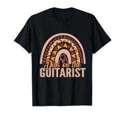 Boho Rainbow Leopard Dibs On The Guitarist Guitar Lover T-Shirt von Funny Music Lover Guitar Player Gifts