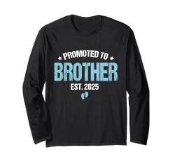 Promoted To Brother Est 2025 Brother Baby Ankündigung 2025 Langarmshirt von Funny New Family Promoted Pregnancy 2025