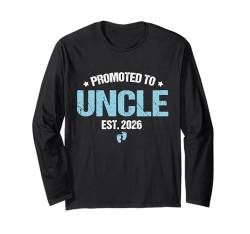 Promoted To Uncle Est 2026 Schwangerschaftsankündigung Onkel 2026 Langarmshirt von Funny New Family Promoted Pregnancy 2026