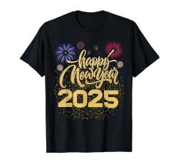 Silvester Party Supplies 2025 Groovy New Year Fireworks T-Shirt von Funny New Years Eve NYE Party 2025 Shirts