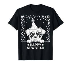 Frohes neues Jahr Lustiger mürrischer Hundeliebhaber T-Shirt von Funny New Years Eve Party Silvester Men Women Tees