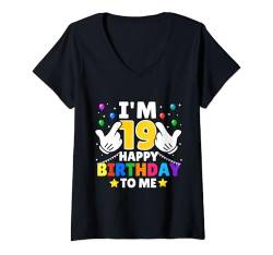 Damen 19 Jahre alt Geburtstagsgeschenke für Kinder 19. Geburtstag T-Shirt mit V-Ausschnitt von Funny Novelty Cute Kids Birthday Gifts Store By Mj