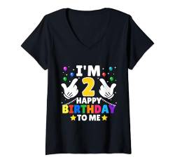 Damen 2 Jahre alt Geburtstagsgeschenke für Kinder 2. Geburtstag T-Shirt mit V-Ausschnitt von Funny Novelty Cute Kids Birthday Gifts Store By Mj
