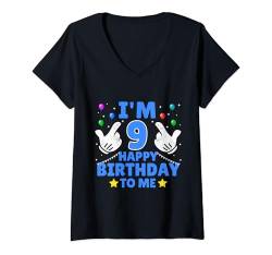 Damen 9 Jahre alt Geburtstagsgeschenke für Kinder 9. Geburtstag T-Shirt mit V-Ausschnitt von Funny Novelty Cute Kids Birthday Gifts Store By Mj