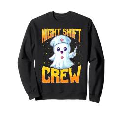 Lustige Krankenschwester Halloween Ghost Night Shift Crew Sweatshirt von Funny Nurse Halloween Ghost Lover Graphics Co.