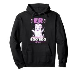 Lustiges Halloween-Gespenst ER Boo Boo Crew Pullover Hoodie von Funny Nurse Halloween Ghost Lover Graphics Co.