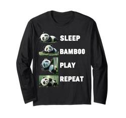 Niedlicher Panda, Lifestyle, Schlaf, Bambus, Spielen, Wiederholen Langarmshirt von Funny Panda Gifts Collection