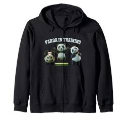 Niedlicher Panda in Training Workout Fitness Gym Kapuzenjacke von Funny Panda Gifts Collection