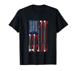 Fishing Independence Day 4. Juli USA Flagge Amerika Fischer T-Shirt von Funny Patriotic July 4 USA Tees