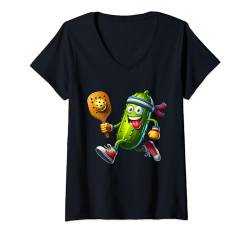 Damen Lustiger Pickleball-Spieler Paddleball-Liebhaber T-Shirt mit V-Ausschnitt von Funny Pickleball Graphic Apparel