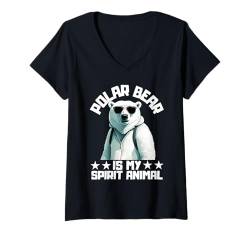 Damen Coole Eisbär-Kunst für Männer, Frauen, Kinder, Eisbär-Liebhaber T-Shirt mit V-Ausschnitt von Funny Polar Bear Gift Polar Bear