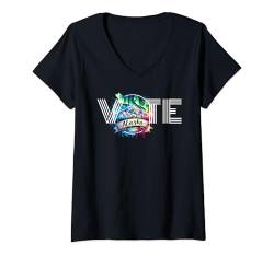 Damen Abstimmung USA Alaska State American Civic Action Rights November T-Shirt mit V-Ausschnitt von Funny Political President Election Co.