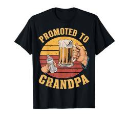 Promoted to Grandpa - Retro Grandparents Baby Ankündigung T-Shirt von Funny Pregnancy Announcement Apparel - Grandpa