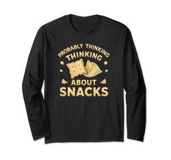 Wahrscheinlich denken Sie an Snacks Jungen Mädchen Kleinkind Kinder lustig Langarmshirt von Funny Probably Thinking About Snacks Toddler Gifts