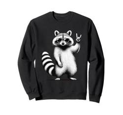 Rock Raccoon spielt Gitarre Lustiges T-Shirt für Musikliebhaber Sweatshirt von Funny Raccoon Rock Music Tee for Men Women