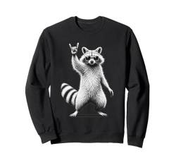 Rock Raccoon spielt Gitarre Lustiges T-Shirt für Musikliebhaber Sweatshirt von Funny Raccoon Rock Music Tee for Men Women