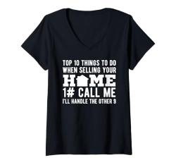 Damen Lustiger Immobilienmakler Kunst Männer Frauen Home Realtor Broker T-Shirt mit V-Ausschnitt von Funny Realtor Gift Real Estate Agent