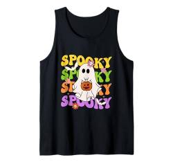 Halloween-Geisterkostüm Gruseliges Halloween-Shirt für Kinder Tank Top von Funny Retro Groovy Ghost Halloween 2024 Costumes