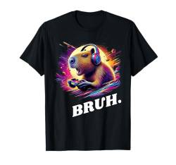 Funny Capybara Bruh Capybara playing Video Games for Boy T-Shirt von Funny Rock Capybara Playing Guitar By GnineZa