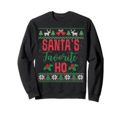 Lustige Weihnachts-Pullover mit den liebsten Ho Ugly Christmas Sweatshirt von Funny Santa's Favorite Ho Ugly Christmas Sweaters