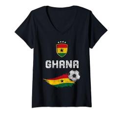 Damen Ghana-Flagge, ghanaischer Stolzliebhaber T-Shirt mit V-Ausschnitt von Funny Sarcastic Gifts Store