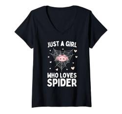 Damen Beste Spinnenkunst für Mädchen, Frauen, Kinder, Spinnen-Liebhaber T-Shirt mit V-Ausschnitt von Funny Spider Gift Tarantula Lover Apparel