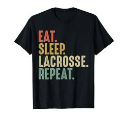 Eat Sleep Lacrosse Repeat Weihnachten Kinder Erwachsene Lacrosse T-Shirt von Funny Sports Fans Shirts and Gifts