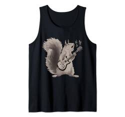 Vintage Squirrel Playing Guitar Rock and Roll Guitar Lovers Tank Top von Funny Squirrel Rock Star Guitar Lover Graphic Tees