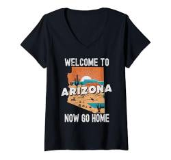 Damen Lustiges "Welcome To Arizona"-Design, lustiges Arizona-Design T-Shirt mit V-Ausschnitt von Funny State Pride Souvenir Apparel