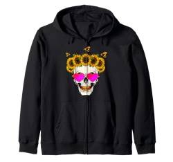 Lustige Sonnenblumen-Liebhaber, Totenkopf-Liebhaber, Biene, Herz, Sonnenbrille, Sommer Kapuzenjacke von Funny Sunflower Lovers Skull Lover Bee Summer Bees