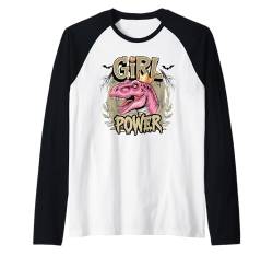 Queen Girls Power T-Rex Dinosaurier Lustiges Halloween-Kostüm Tee Raglan von Funny T-rex Dinosaur Halloween For Kids Girls Boys