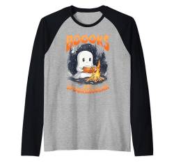 Lustiges Lehrer-Halloween-Geister-Lesebuch mit Tiermotiven Raglan von Funny Teacher Halloween Ghost Reading Book Lover