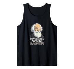 Zitat "Stop Theorizing You're Not Darwin" Tank Top von Funny Teacher Student Boys Girls Men Women Tees