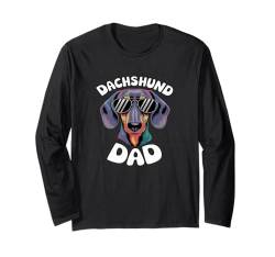 Coole Vintage Dackel Lustige Doxie Sonnenbrille Dackel Papa Langarmshirt von Funny Tee for Cute Dog Lovers