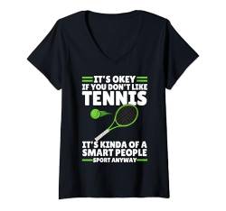 Damen Lustiges Tennis für Männer Frauen Tennisspieler Trainer Sport Humor T-Shirt mit V-Ausschnitt von Funny Tennis Gift Tennis Sport Lover