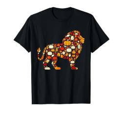 Herbst Kürbis Herbst Löwe Thanksgiving Damen Herren Kinder T-Shirt von Funny Thanksgiving Lion Outfits For Kid Boy Girl